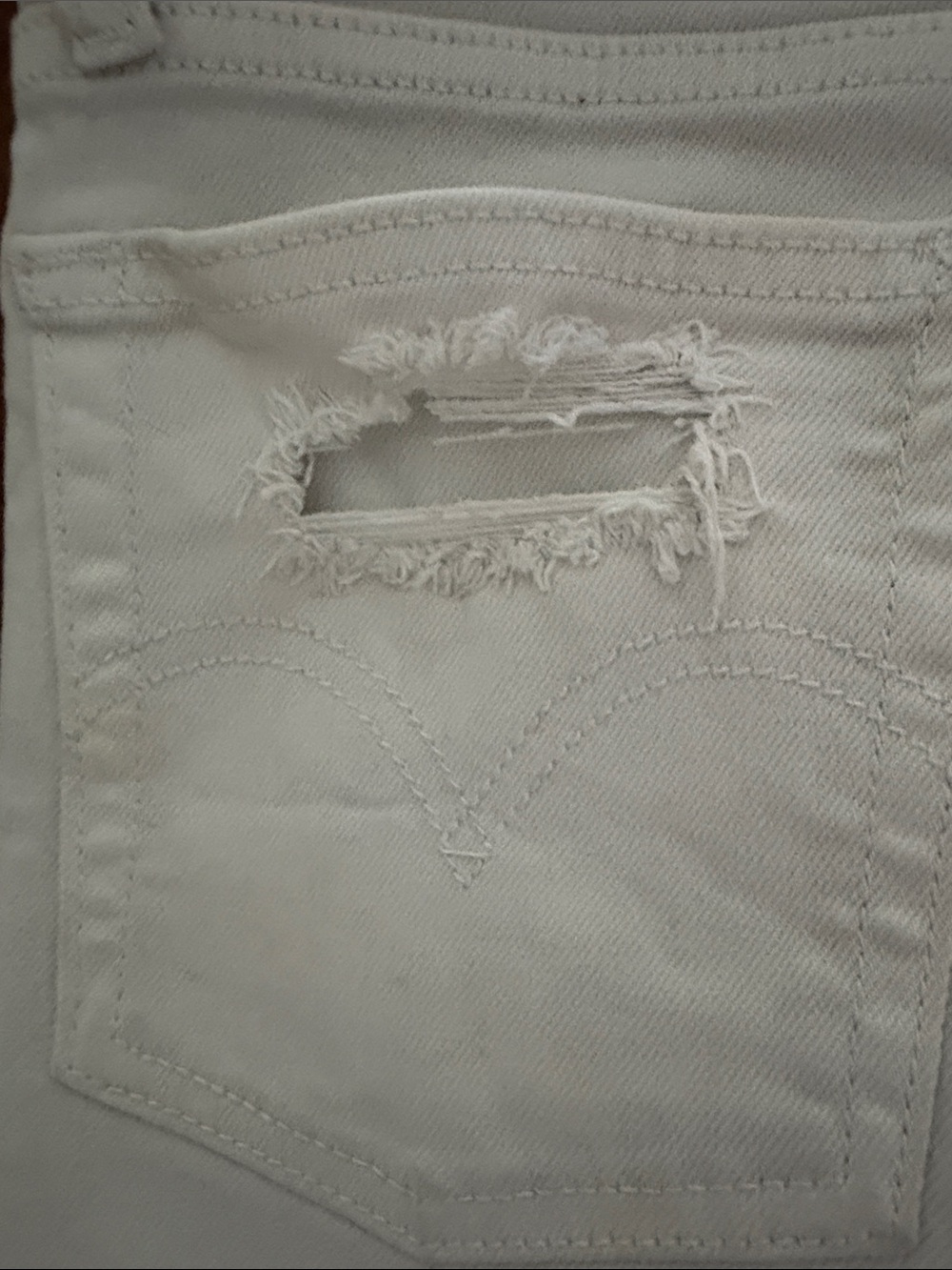 Levi's White Denim Cutoff Shorts - Picture 4 of 9